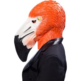 Auffällige Latexmaske für Erwachsene Flamingo