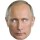 Vladimir Putin Pappmaske Hautfarben