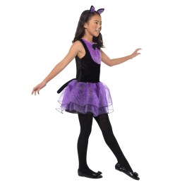 Süßes Kinder-Kostüm Katze Schwarz-Violett M, 7 - 9 Jahre, 130 - 143 cm