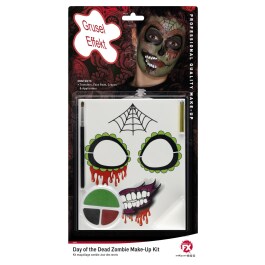 Zombie Make-up Kit Tag der Toten Mehrteilig