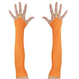 Fingerlose Handschuhe mit Mittelfinger-Schlaufe Neonorange