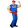 Lustiges Beerman Kostüm für Männer Blau-Rot S (48)
