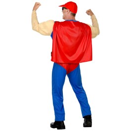 Lustiges Beerman-Kostüm für Männer Blau-Rot XL (54)