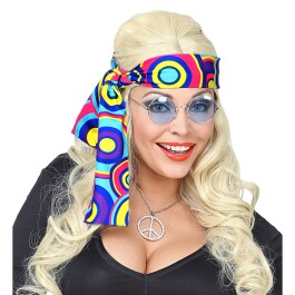 Kultiges Seventies Hippie-Haarband Blue Bubbles
