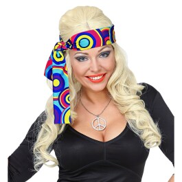 Kultiges Seventies Hippie-Haarband Blue Bubbles