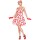 50er Jahre Rockabilly Kleid mit Kirschen für Frauen Weiß-Rot