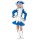 Garde-Kostüm Funkenmariechen für Kinder Blau-Weiß 164, 14 - 16 Jahre