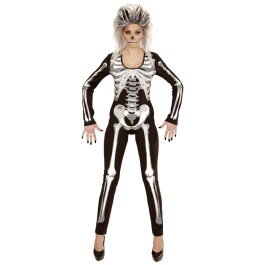 Attraktives Horror-Skelett-Kostüm für Frauen Schwarz-Weiß S (34/36)