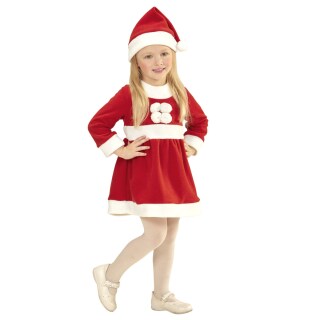 Niedliches Weihnachts-Kostüm für Kinder Rot-Weiß 110, 3 - 4 Jahre