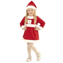Niedliches Weihnachts-Kostüm für Kinder Rot-Weiß 110, 3 - 4 Jahre