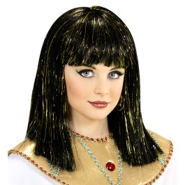 Schicke Cleopatra-Perücke für Kinder Schwarz-gold