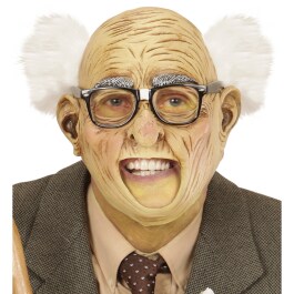 Opa-Maske Halbglatze mit Haaren Runzelige Haut