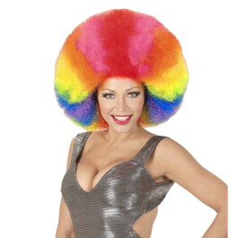 Riesige Clown-Perücke Afro-Style knallbunt