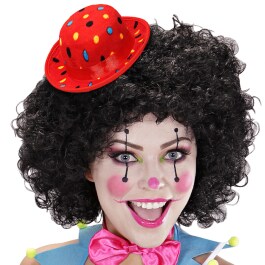 Gepunkteter Mini-Hut Melone Clown Roter Samt