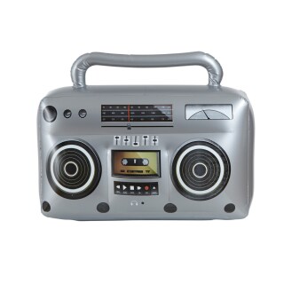 Aufblasbarer Ghettoblaster 50 cm groß in silber