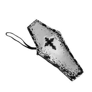 Gothic Handtasche Sarg Schwarz-Silber