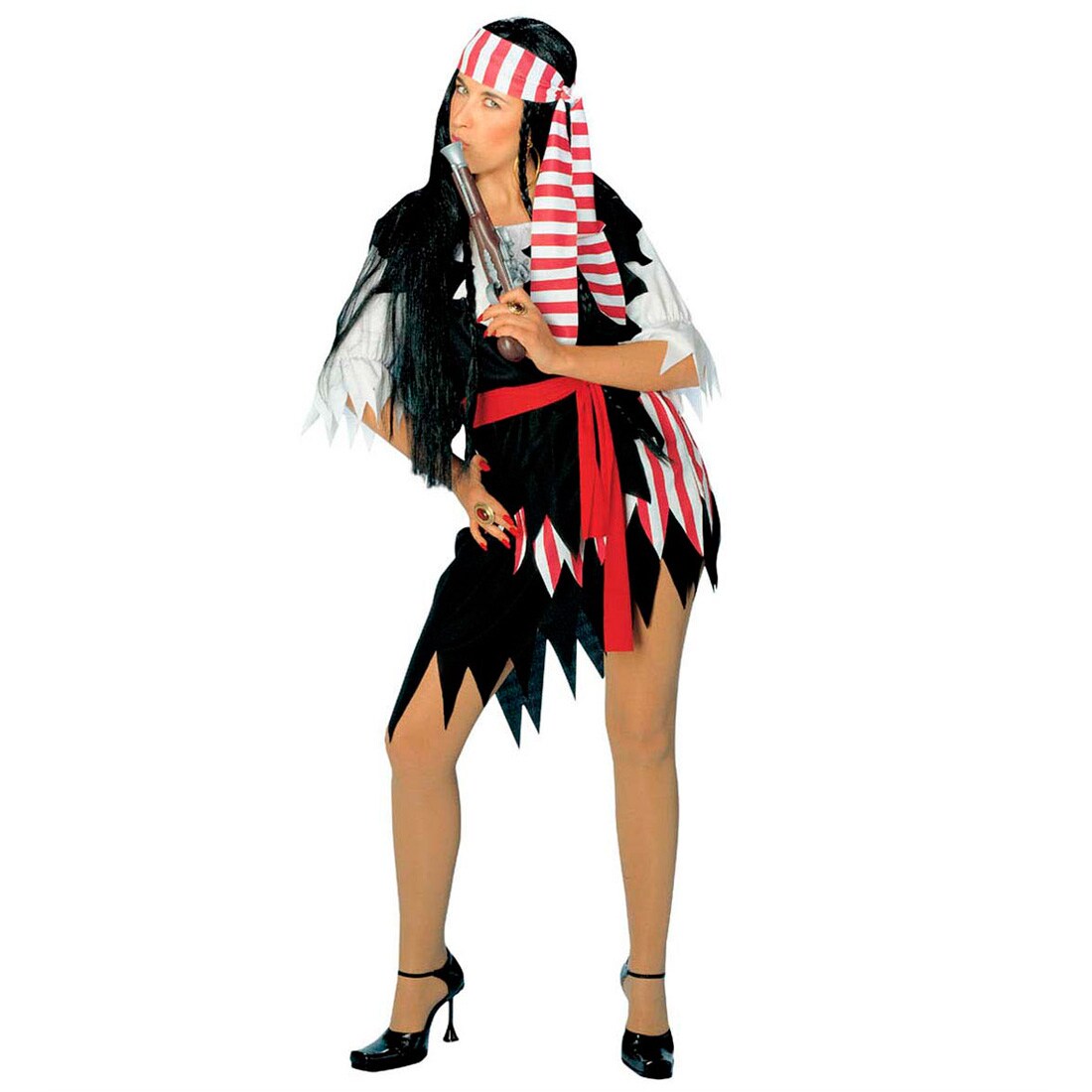 W WIDMANN MILANO Piratin Kostüm – Inkl. Kleid, Gürtel & Kopftuch, Größe M, Für Mottoparty & Karneval