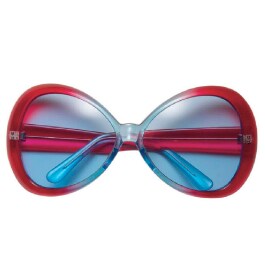 Partybrille rot-blau 70er Jahre Brille Damen