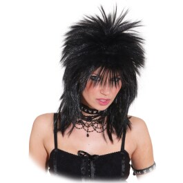 Punk Rock Perücke Rocklady schwarz Damen