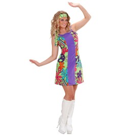 Damen Hippiekostüm Hippie Kostüm Flower Power Gr M