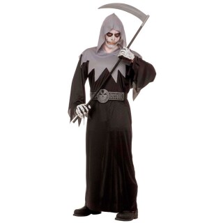 Sensenmann Horror Kost&uuml;m graue Maske Tod Halloweenkost&uuml;m Gr M