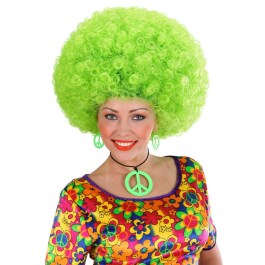 Hippie Damen Schmuck neon grün Kette mit Ohrclips