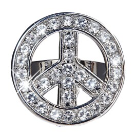 Hippie Ring Peacezeichen mit Brillianten Peace Ring