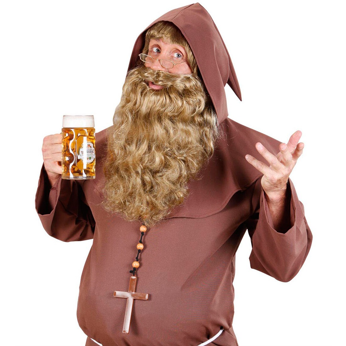 NET TOYS Wikinger Bart - Blonder XL Vollbart Für Karneval, Fasching & Kostüm, Kunsthaar, Einheitsgröße