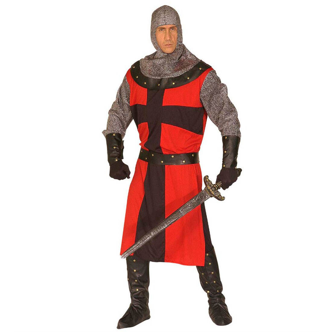 Mittelalter Tunika Kostüm - Ritter Templer LARP Verkleidung Für Renaissance & Halloween