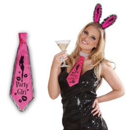 Pinke Krawatte Party Girl Junggesellinnenabschied Accessoire