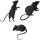 9 glitzernde Deko-Mäuse aus Papier Schwarz 21,8x19x0,8cm