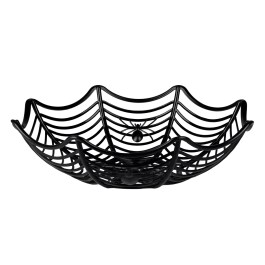 Dekorative Schale mit Spinnenweben Schwarz 27cm
