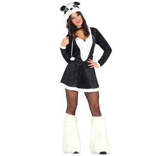 Süßes Pandabär-Kostüm für Frauen Schwarz-Weiß XS/S (36/38)