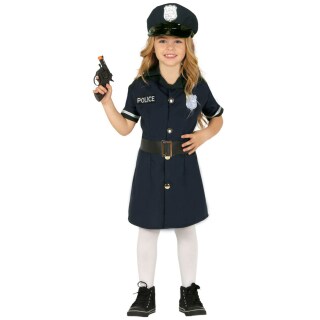 Schönes Polizeikostüm für Mädchen Blau 7 - 9 Jahre, 127 - 132 cm