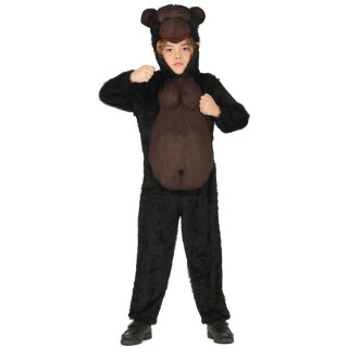 Lustiges Gorilla-Kostüm für Kinder Schwarz-Braun 10 - 12 Jahre, 142 - 148 cm