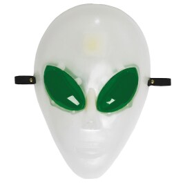 Originelle Alien-Maske nachtleuchtend Weiß-Grün