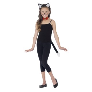 Niedliches Katzenkostüm-Set für Kinder Schwarz