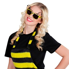 Originelle Sonnenbrille Biene mit Fühlern Gelb-Schwarz