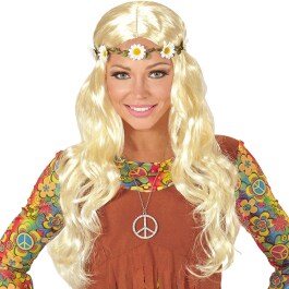 Zauberhafte 70er Jahre Hippie-Perücke für Damen Blond