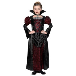 Edles Gothic-Kleid Vampirin mit Stehkragen f&uuml;r...