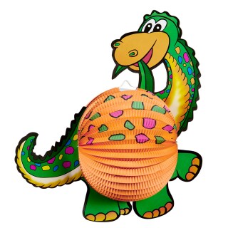 Niedliche Dinosaurier-Laterne für Kinder Grün-Orange 41cm