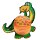 Niedliche Dinosaurier-Laterne für Kinder Grün-Orange 41cm