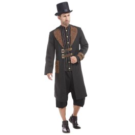 Extravagantes Steampunk-Kostüm für Herren Braun-Schwarz M (50)