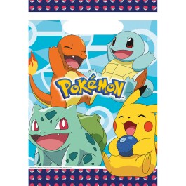 8 Pokémon Party-Tüten 23,4x16,2cm