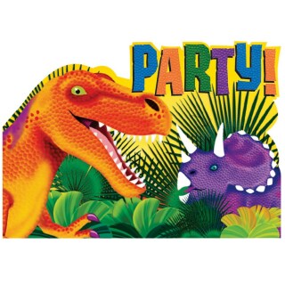 8 Aufregende Dinosaurier-Einladungen zum Geburtstag 10,7x15,8cm