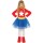 Cooles Supergirl-Kostüm für Mädchen Rot-Blau