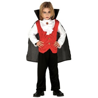Niedliches Graf Dracula Kostüm für Kinder Rot 10 - 12 Jahre, 142 - 148 cm