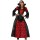 Vornehmes Halloween Vampir-Kleid Rot-Schwarz