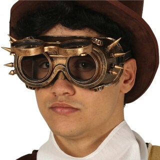 Hochwertige Steampunk Brille für Erwachsene zum klappen Bronze-Schwarz