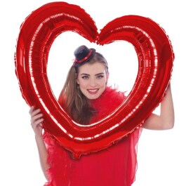 Zauberhafter Folienballon in Herz-Form Rot